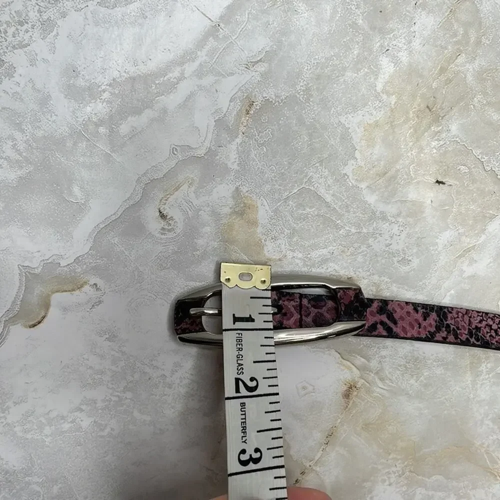 Nine West pink snakeskin print leather belt